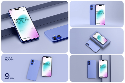 iPhone 16 Pro Mockup Set