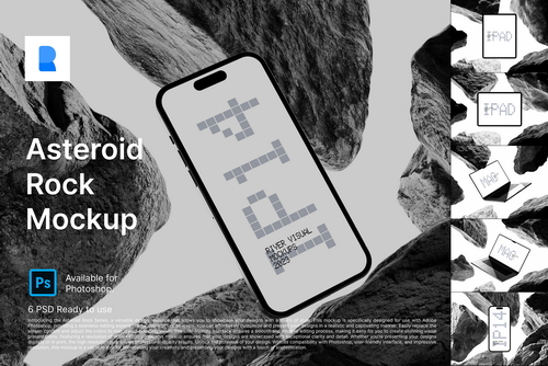 Device Mockup - Asteroid Rock Mockup Series