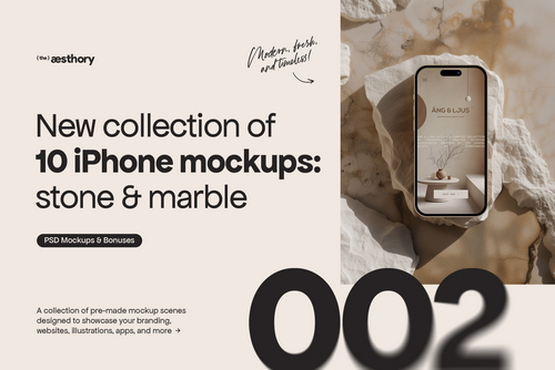 10 iPhone Mockups: Stone & Marble