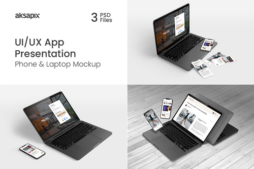 UI - UX App Presentation - Phone & Laptop Mockup