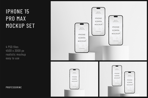 Apple iPhone 15 Pro Max Mockup Set