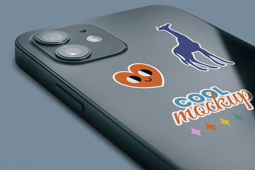 Cellphone with Stickers Mockups