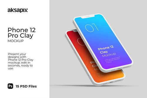 Phone 12 Pro Clay Mockup