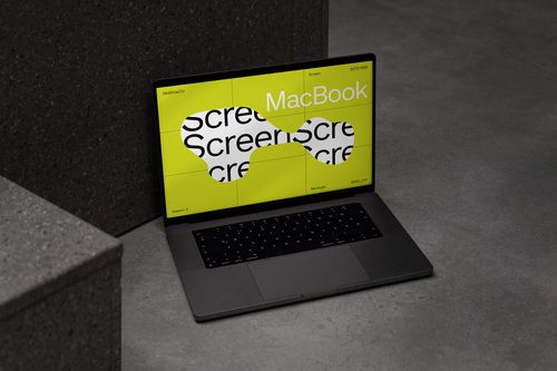 Concrete Minimal MacBook Pro Mockup - 2_037