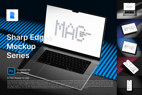Device Mockup - Sharp Edges Mockup Series