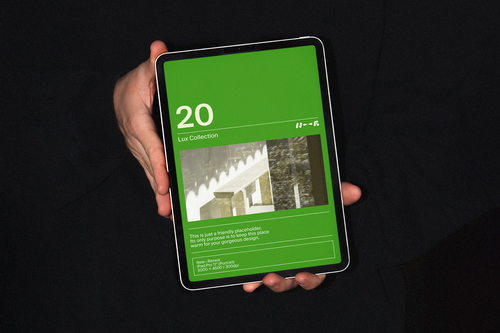 Clean Handheld iPad Pro Mockup — LUX-20