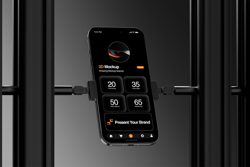 Industrial Dark Theme iPhone 17 Pro Mockup
