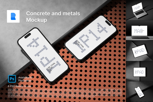 Device Mockup - Concrete and metals Mockup Series