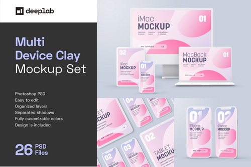 Multi Device Clay Mockup Set
