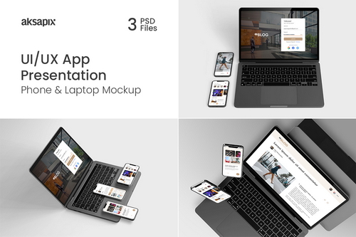 UI - UX App Presentation - Phone & Laptop Mockup