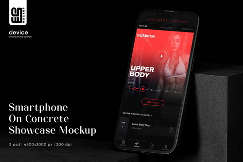 Smartphone On Concrete Mockup