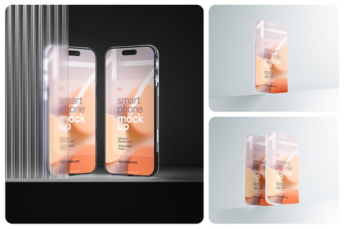 Glass iPhone 17 Mockup Set