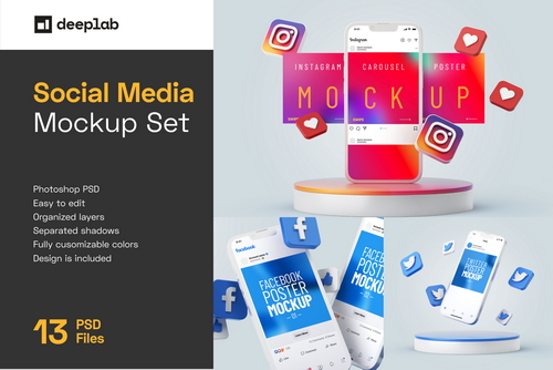 Social Media Banners Mockup Set