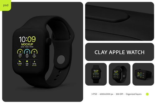 Clay Apple Watch Mockup Set