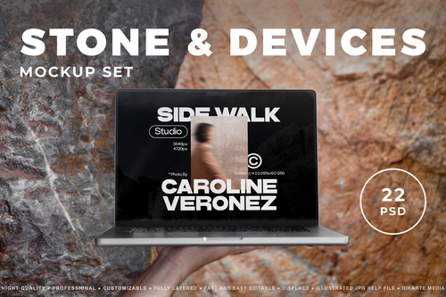 MacBook & iPad MockUp Stone Set