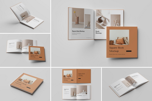 Square Book Mockup