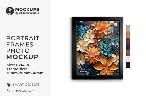 Front Portrait Frame Mockup &ndash; 11x14 In