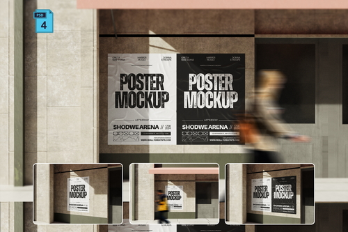Glued Poster Mockup