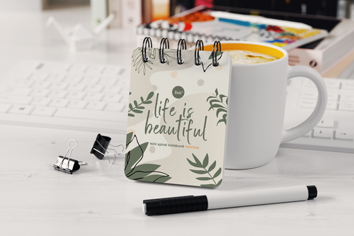 Mini Spiral Notebook Mockup