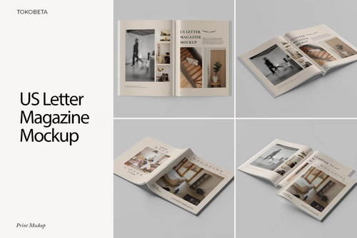 Us Letter Magazine Mockup
