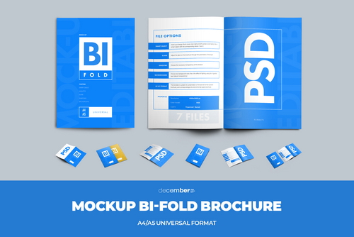 7 Mockup Bi-Fold Brochures