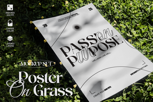 A3 Poster Mockup ( On grass )