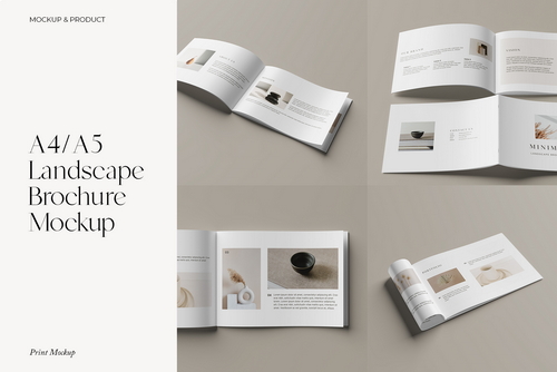 A4/A5 Landscape Brochure Mockup