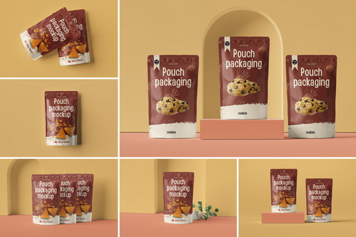 Pouch packaging Mockup