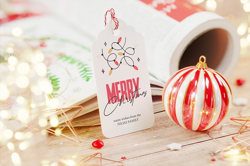 Christmas Gift Tag Mockup