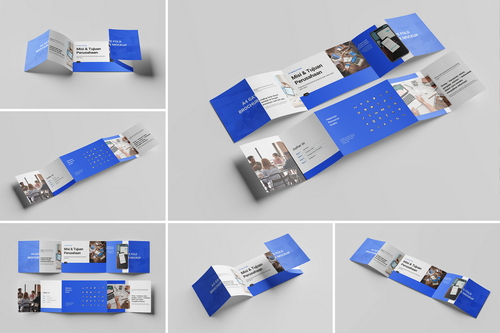 A4 Gate Fold Brochure Mockup