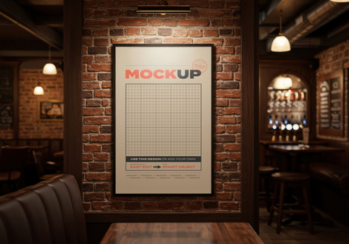 Poster Frame Mockups in Pub