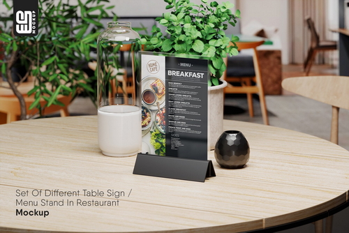 Table Sign Mockups