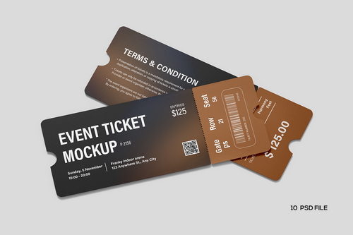Event Ticket Branding Mockup