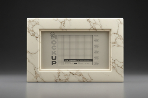Photo Picture Frame Marble Portrait Mockup