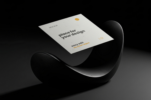 Cards Mockups with Sculptures Art