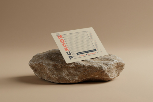 Personal Card Stone Set Mockup