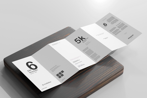 Six Fold DL Brochure Mockups