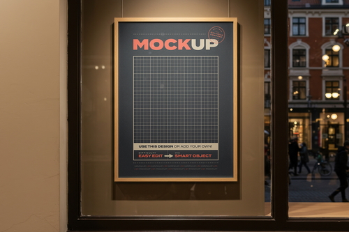 Poster Mockups on Shop Window