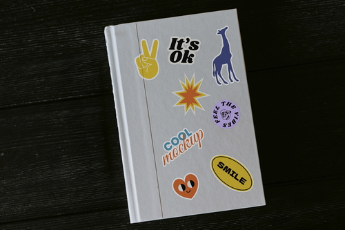 Notebook Cover Stickers Mockups