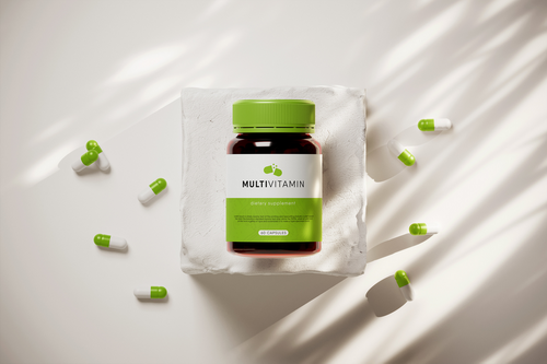 Amber Pills Bottle Mockup