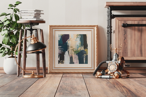 Antique Square Gold Frame Mockup