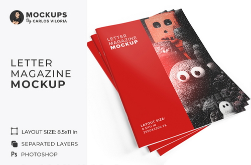Letter Magazine Cover Mockup &ndash; 8.5x11 in
