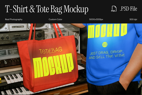 T-Shirt & Tote Bag Mockup