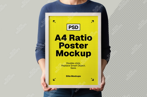 A4 Ratio Vertical Poster Mockup Set