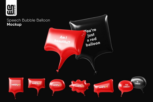 Speech Bubble Balloon Mockup