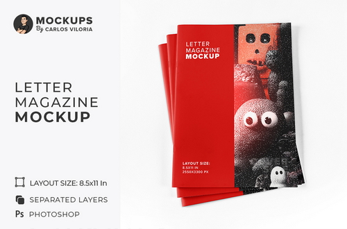 Letter Magazine Cover Mockup 02 &ndash; 8.5&times;11 in