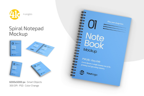 Spiral Notepad Mockup Set