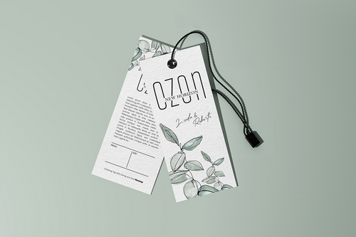 Clothing Tag With String and Seal Mockup