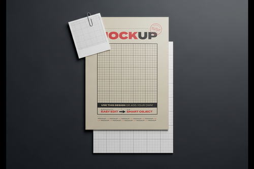 Papers Clipped Together Files Mockups