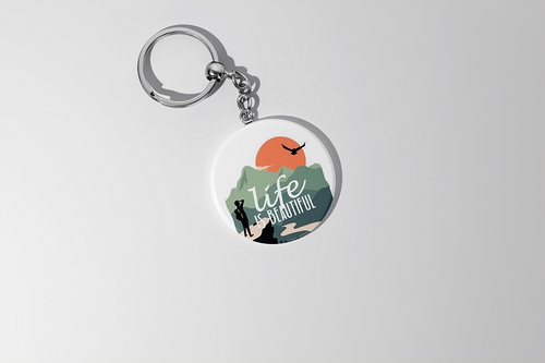 Round Shape Keychain Mockup